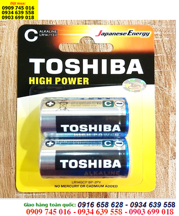 Pin trung C 1.5v Alkaline Toshiba HIgh Power LR14GCP-BP2 chính hãng Made in P.R.C 